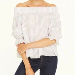 Chic Off-Shoulder Striped Blouse